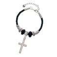 thumbnail image 1 of Delight Jewelry Stainless Steel Jeremiah 1:56 - I Set You Apart Engraved Cross - Big Sister Celtic Knot Leather Bead Bracelet, 7"+2" Extender, 1 of 4