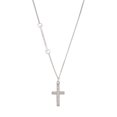thumbnail image 1 of Delight Jewelry Stainless Steel Jeremiah 31:3 - Everlasting Love Engraved Cross - Silvertone Class of 2026 Delicate Bar Necklace, 18.75", 1 of 4