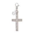 thumbnail image 1 of Delight Jewelry Stainless Steel Jeremiah 31:3 - Everlasting Love Engraved Cross - - Silvertone Clip on Charm with Clear Crystal Drop, 1 of 4