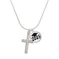 thumbnail image 1 of Delight Jewelry Stainless Steel Joshua 1:9 - Be Strong and Courageous Engraved Cross - Script Class of 2025 Dome Charm Necklace, 18", 1 of 4