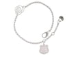 thumbnail image 1 of Delight Jewelry Stainless Steel Keep Her Safe Police Badge - Silver-tone Rose Link Chain Bracelet, 6.25"+1.75" Extender, 1 of 3