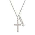 thumbnail image 1 of Delight Jewelry Stainless Steel Psalm 46:5 - She will not Fall Engraved Cross - Silvertone Hope Anchors the Soul Bar Charm Necklace, 23", 1 of 4