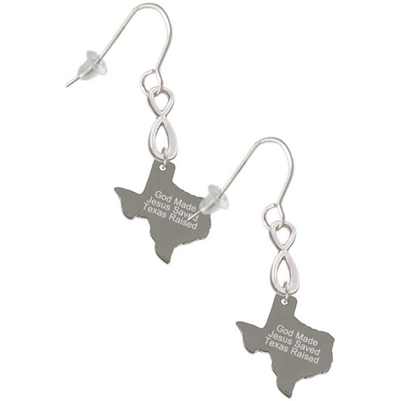 Delight Jewelry Stainless Steel Texas Raised Texas - Silver tone Infinity French Earrings