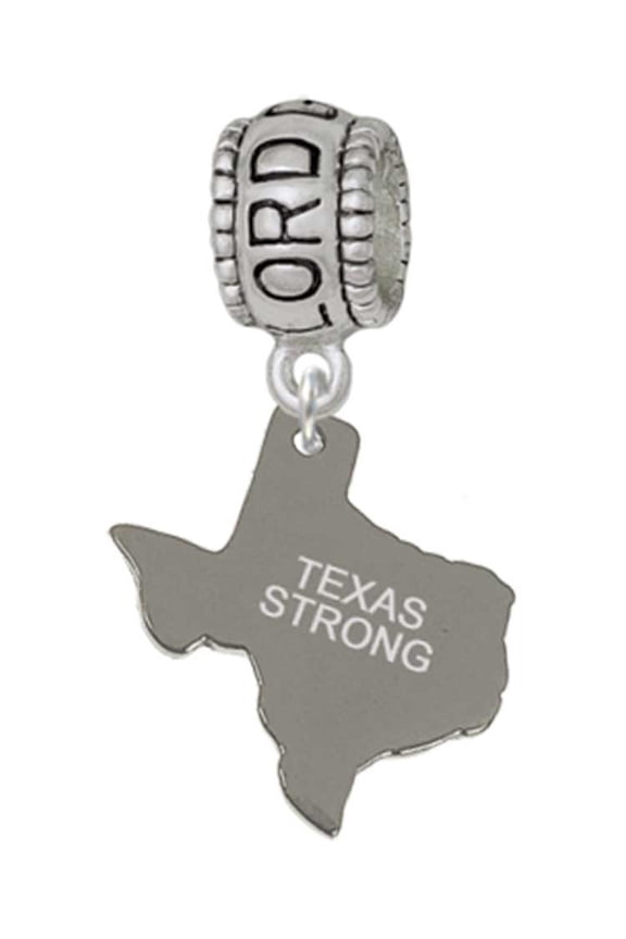 Stainless Steel Texas Strong - Lord Guide Me Charm Bead