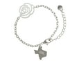 thumbnail image 1 of Delight Jewelry Stainless Steel Texas Strong - Silver-tone Flower Link Chain Bracelet, 6.75"+2" Extender, 1 of 3