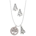 thumbnail image 1 of Delight Jewelry Stainless Steel Tree of Life in Eternity Ring - Silver tone Zig Zag Christmas Tree Charm Necklace and Stud Earrings, 1 of 4
