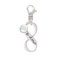 thumbnail image 1 of Delight Jewelry Te Amo Infinity Sign - Silvertone Clip on Charm with Clear Crystal Drop, 1 of 4