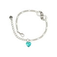 thumbnail image 1 of Delight Jewelry Teal Crystal Heart Silver-tone Paw Infinity Link Chain Bracelet, 6"+2" Extender, 1 of 3