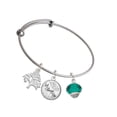 thumbnail image 1 of Delight Jewelry Teal Faceted Glass Spinner Silvertone Let Things Go Tree Charm Bangle Bracelet, 1 of 4