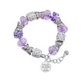 thumbnail image 1 of Delight Jewelry Thank You for Raising the Woman of my Dreams Purple Butterfly Bead Charm Bracelet, 7"+1" Extender, 1 of 5