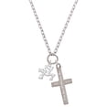 thumbnail image 1 of Delight Jewelry Three Lucky 7s Everlasting Love Engraved Cross Zoey Necklace, 28", 1 of 4