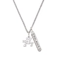 thumbnail image 1 of Delight Jewelry Three Lucky 7s Silvertone Balance Bar Charm Necklace, 23", 1 of 4