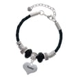 thumbnail image 1 of Delight Jewelry Twins Heart with Two Pair of Baby Feet Daughter Celtic Knot Leather Bead Bracelet, 7"+2" Extender, 1 of 4