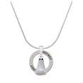 thumbnail image 1 of Delight Jewelry Two-tone 3-D Ghost with Black Crystals Hockey Ring Charm Necklace, 18", 1 of 4