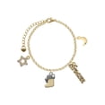 thumbnail image 1 of Delight Jewelry Two-tone 3-D Stocking with Clear Crystal Goldtone Dream Big Charm Bracelet, 7.5+2" Extender, 1 of 4