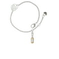 thumbnail image 1 of Delight Jewelry Two-tone Champagne Bottle Silver-tone Rose Link Chain Bracelet, 6.25"+1.75" Extender, 1 of 4