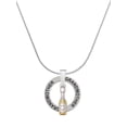 thumbnail image 1 of Delight Jewelry Two-tone Champagne Bottle Silvertone Grandmother Ring Charm Necklace, 18", 1 of 4