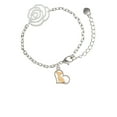 thumbnail image 1 of Delight Jewelry Two-tone Chihuahua Silhouette Heart Silver-tone Flower Link Chain Bracelet, 6.75"+2" Extender, 1 of 4