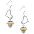 thumbnail image 1 of Delight Jewelry Two-tone Crystal Spinner Open Heart French Earrings, 1 of 4