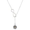 thumbnail image 1 of Delight Jewelry Two-tone Daisy Flower Silver tone Elegant Infinity Lariat Necklace, 1 of 4
