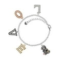 thumbnail image 1 of Delight Jewelry Two-tone Dragon with Red Crystals Multi-Colored Crystal Love Charm Bracelet, 1 of 5
