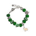 thumbnail image 1 of Delight Jewelry Two-tone German Shepard Silhouette Heart - Green Irish Luck Bead Charm Bracelet, 7.5", 1 of 4