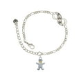 thumbnail image 1 of Delight Jewelry Two-tone Gingerbread Man with Crystal Buttons Silver-tone Paw Infinity Link Chain Bracelet, 6"+2" Extender, 1 of 3