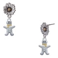thumbnail image 1 of Delight Jewelry Two-tone Gingerbread Man with Crystal Buttons - Two-tone Daisy Flower Post Earrings, 1 of 4