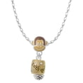 thumbnail image 1 of Delight Jewelry Two-tone Love Hope Faith Believe Spinner Mia Monkey Charm Necklace, 1 of 4