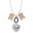 thumbnail image 1 of Delight Jewelry Two-tone 'Mom Rocks' on Clear Crystal Heart Multi-Colored Crystal Mom Charm Necklace, 1 of 5