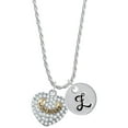 thumbnail image 1 of Delight Jewelry Two-tone 'Mom Rocks' on Clear Crystal Heart Silvertone Script Initial Disc - Z - Charm Necklace, 20"+3", 1 of 4