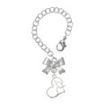 thumbnail image 1 of Delight Jewelry Two-tone Runner Silhouette in Heart - Silvertone Bow Charm Accessory for Tumblers and Thermal Cups, 1 of 4
