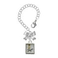 thumbnail image 1 of Delight Jewelry Two-tone Shadow Box ''Hope'' with Ribbon - Silvertone Bow Charm Accessory for Tumblers and Thermal Cups, 1 of 4