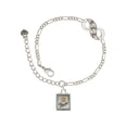 thumbnail image 1 of Delight Jewelry Two-tone Shadow Box ''Peace'' with Peace Sign Silver-tone Paw Infinity Link Chain Bracelet, 6"+2" Extender, 1 of 3