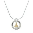 thumbnail image 1 of Delight Jewelry Two-tone Small Acorn with Crystals Live Ring Charm Necklace, 18", 1 of 4
