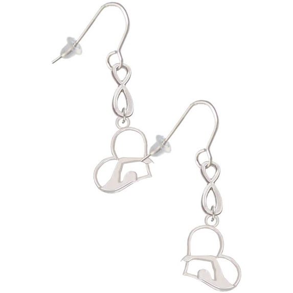 Delight Jewelry Two-tone Swimmer in Heart Silver tone Infinity French Earrings