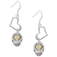 thumbnail image 1 of Delight Jewelry Two-tone X with Heart Spinner Open Heart French Earrings, 1 of 4