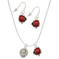 thumbnail image 1 of Delight Jewelry Two-tone XOXO Spinner Red Lucky Ladybug Necklace and Dangle Earrings Set, 1 of 6