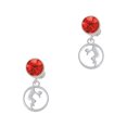 thumbnail image 1 of Delight Jewelry Volleyball Player Silhouette in 1/2'' Disc Red Crystal Clip on Earrings, 1 of 5