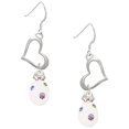 thumbnail image 1 of Delight Jewelry White Easter Egg with Color Crystal Dots Open Heart French Earrings, 1 of 4