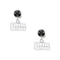 thumbnail image 1 of Delight Jewelry White ''Little Sister'' with Heart Black Crystal Clip on Earrings, 1 of 5