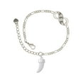 thumbnail image 1 of Delight Jewelry White Sabre Tooth Silver-tone Paw Infinity Link Chain Bracelet, 6"+2" Extender, 1 of 3