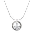 thumbnail image 1 of Delight Jewelry White Snowflake with Clear Crystal Gymnastics Ring Charm Necklace, 18", 1 of 4