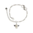 thumbnail image 1 of Delight Jewelry White Tooth with Wings - Tooth Fairy Silver-tone Paw Infinity Link Chain Bracelet, 6"+2" Extender, 1 of 3