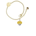 thumbnail image 1 of Delight Jewelry Yellow Faceted Glass Spinner Gold-tone Rose Link Chain Bracelet, 6.25"+1.75" Extender, 1 of 4