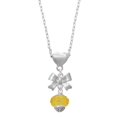 thumbnail image 1 of Delight Jewelry Yellow Faceted Glass Spinner Silver tone Bow Heart Necklace, 1 of 4