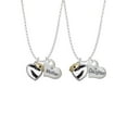 thumbnail image 1 of Delight Jewelry Zebra Print Heart with Nurse Hat Mother & Daughter Heart Necklaces (Set of 2), 19"+2", 1 of 4