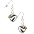 thumbnail image 1 of Delight Jewelry Zebra Print Heart with Nurse Hat Silver tone Infinity French Earrings, 1 of 4