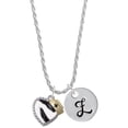 thumbnail image 1 of Delight Jewelry Zebra Print Heart with Nurse Hat Silvertone Script Initial Disc - Z - Charm Necklace, 20"+3", 1 of 4