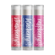 Delight Naturals Berry Patch Lip Balm Gift Set - Strawberry, Blueberry, Raspberry